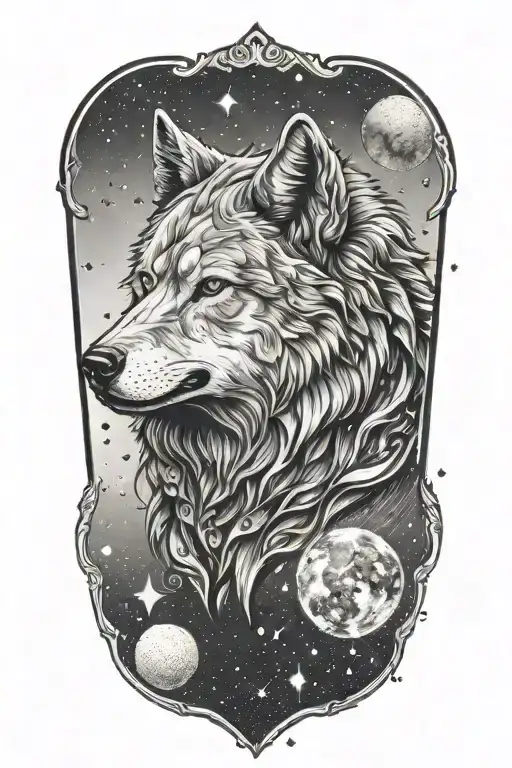 space wolf tattoo design idea