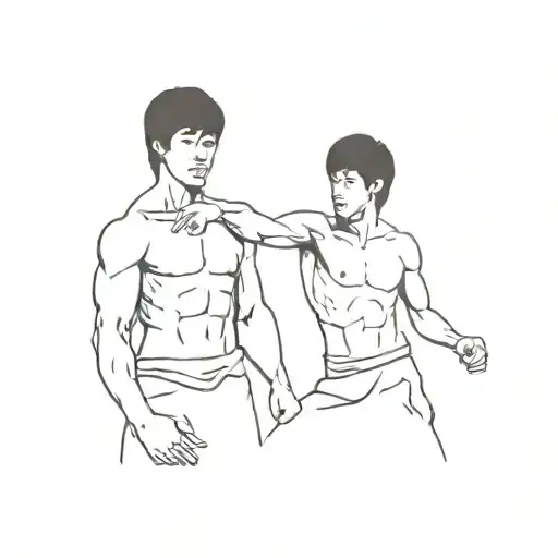 c and Bruce lee tattoo design idea