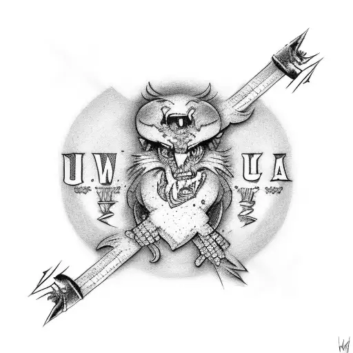claw mark with USA wrestling tattoo design idea