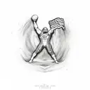 claw mark with USA wrestling tattoo design idea