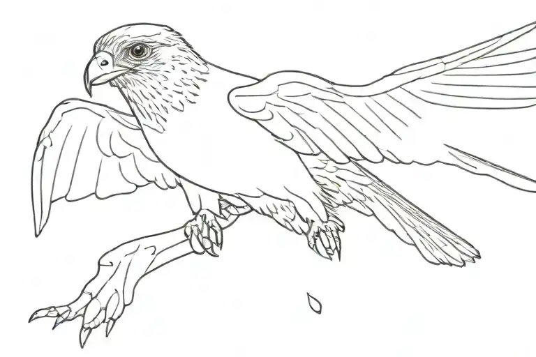 boy riding peregrine falcon tattoo design idea