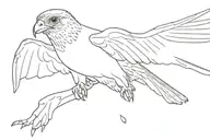 boy riding peregrine falcon tattoo design idea