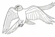 boy riding peregrine falcon tattoo design idea