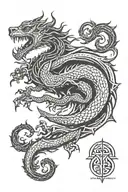 Targaryen sigil with this quote in it "kesy mundāzmo vŷs issa" tattoo design idea