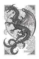 Targaryen sigil with this quote in it "kesy mundāzmo vŷs issa" tattoo design idea