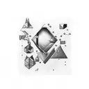 building blocks with the work "CHANIYA"in it  tattoo design idea