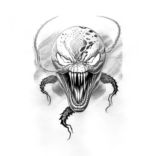American Venom text in cool font tattoo design idea