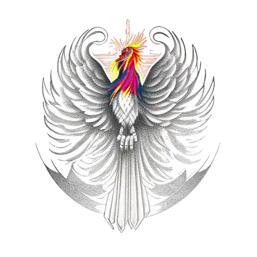 Phoenix could be depicted as rising from a mirror or ashes tattoo design idea