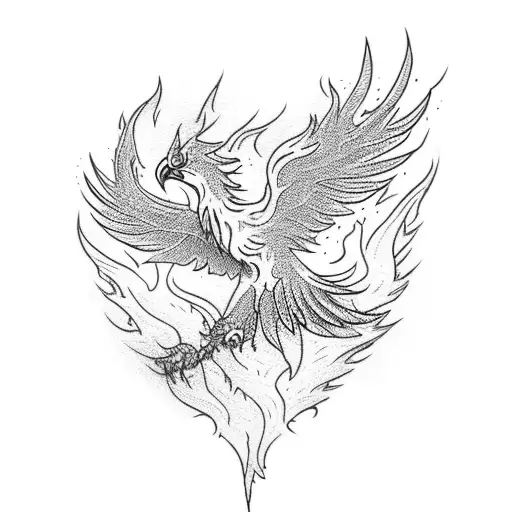 Phoenix could be depicted as rising from a mirror or ashes tattoo design idea