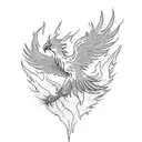 Phoenix could be depicted as rising from a mirror or ashes tattoo design idea