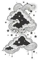 Star cloud storm tattoo design idea