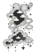 Star cloud storm tattoo design idea