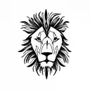 Lion head with mountain range below tattoo design idea