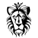 Lion head with mountain range below tattoo design idea