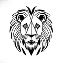 Lion head with mountain range below tattoo design idea