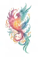 Phoenix rising from flames tattoo design idea