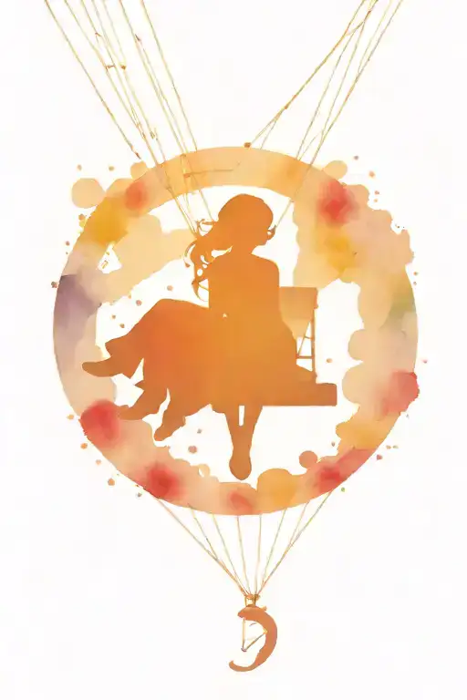 free kite daughter sitting tattoo design idea