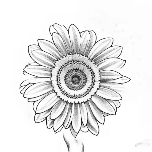 gerbera con nombre celia tattoo design idea