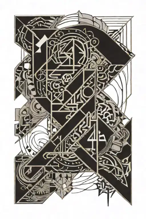 A tattoo design number 444 written "everything passes" tattoo design idea