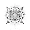 turtle shell tattoo with moon sun compass tattoo design idea