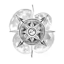 turtle shell tattoo with moon sun compass tattoo design idea