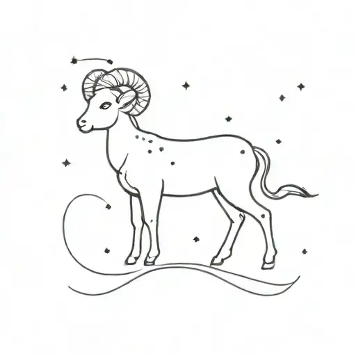 zodiac sign aries with constellation tattoo design idea