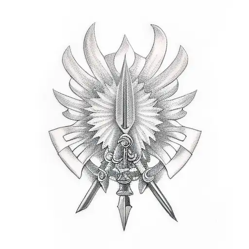 dagger With laurel wreath  tattoo design idea