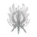 dagger With laurel wreath  tattoo design idea