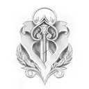 dagger With laurel wreath  tattoo design idea