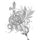 dagger With laurel wreath  tattoo design idea