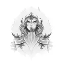 dagger With laurel wreath  tattoo design idea