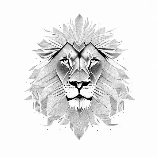 lion with ego tattoo design idea