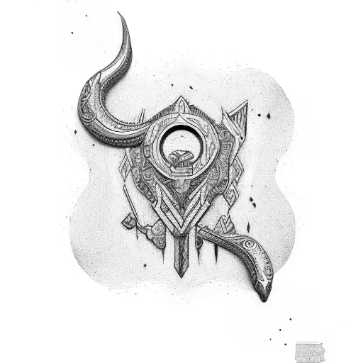 arco e flecha, com uma boina em cima, escrito "eu não ando só" tattoo design idea