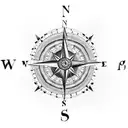 A vintage compass surrounded by intricate dotwork patterns tattoo design idea