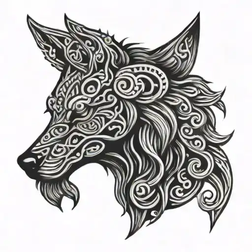 Viking wolf tattoo design idea