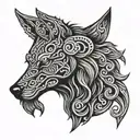 Viking wolf tattoo design idea
