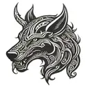 Viking wolf tattoo design idea