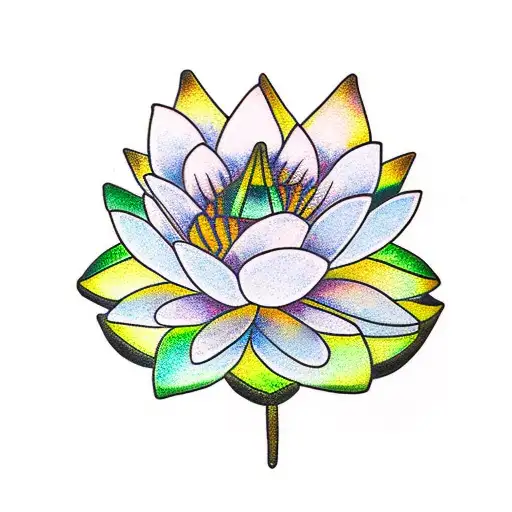 Dragonfly on a lotus flower tattoo design idea