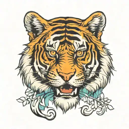 tiger with four eyes tattoo design idea
