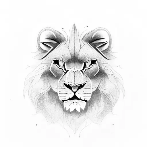 roaring lion memorial  tattoo design idea