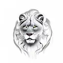 roaring lion clouds  tattoo design idea