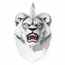 roaring lion clouds  tattoo design idea