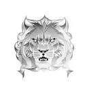 roaring lion memorial  tattoo design idea