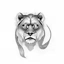 roaring lion memorial  tattoo design idea
