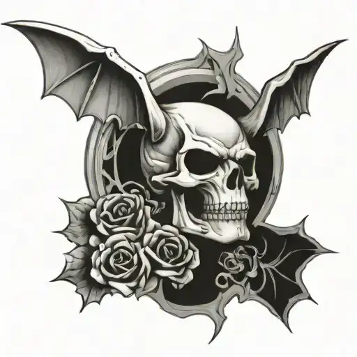 avenged sevenfold skullbat tattoo design idea