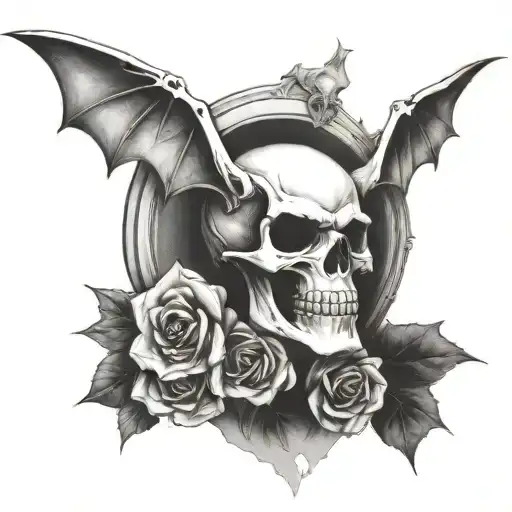 avenged sevenfold skullbat tattoo design idea