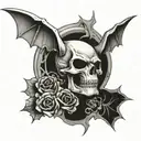 avenged sevenfold skullbat tattoo design idea