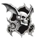 avenged sevenfold skullbat tattoo design idea