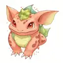 bulbasaur practising dark magic tattoo design idea