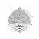 bonsai tree surrounded by seed of life tattoo design idea